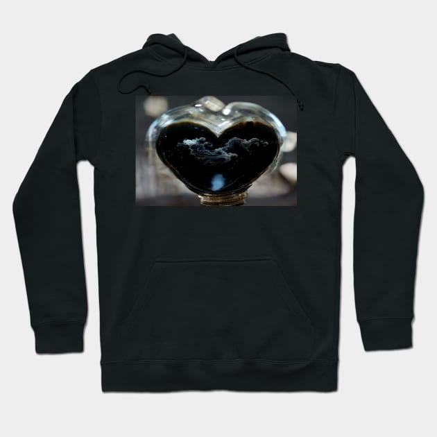 Black Broken Heart Art in Sunset /  Broken Hearts Unwind Designs Hoodie by Unwind-Art-Work